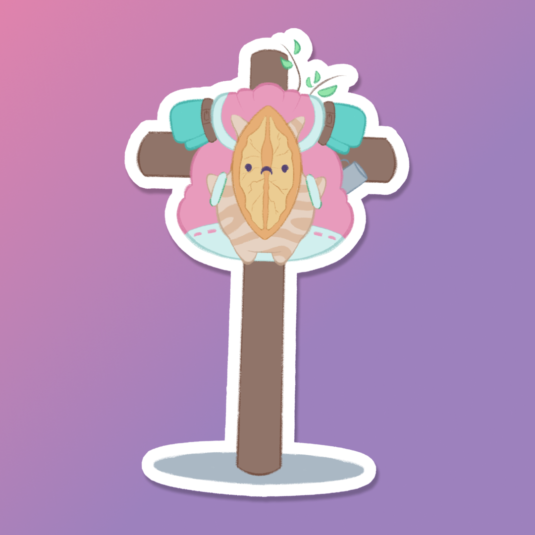 Leafman on a cross - Sticker