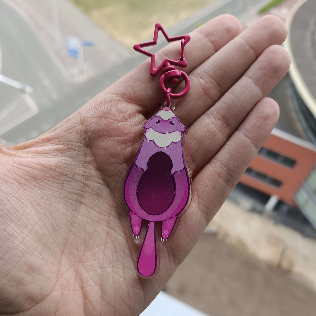 Stashing Ferret - Double sided keychain