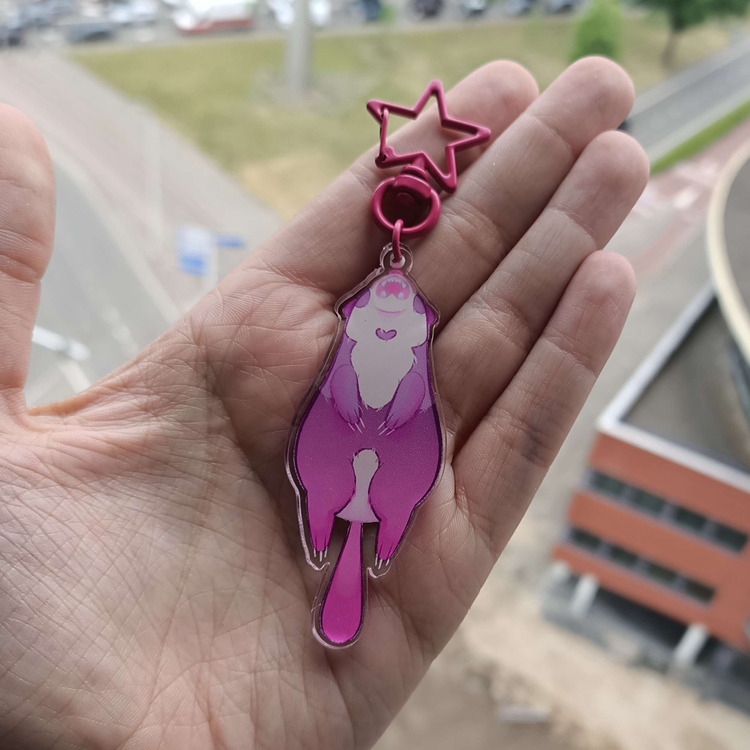 Stashing Ferret - Double sided keychain