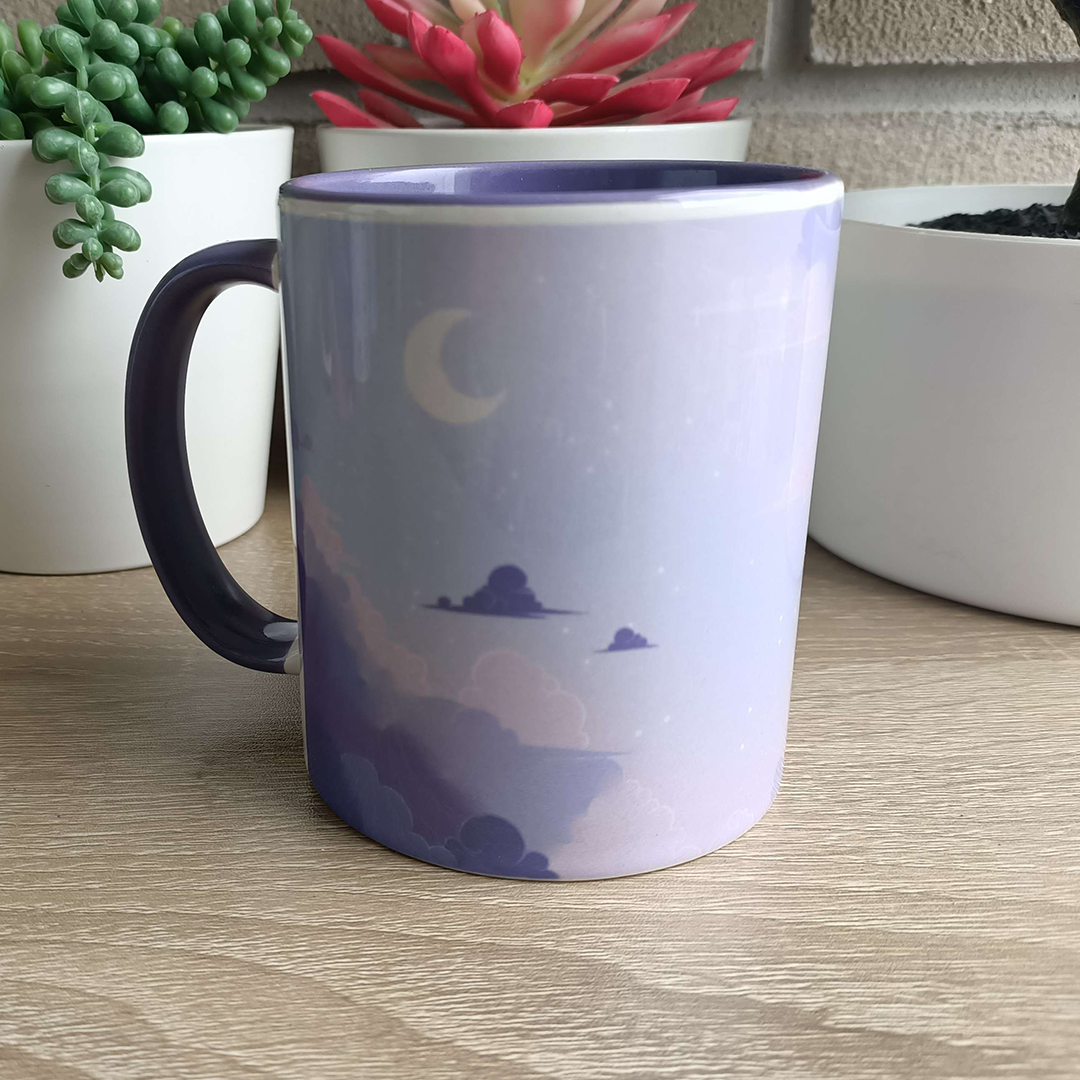 Pastel Skies Purple - Mug + matching coasters set